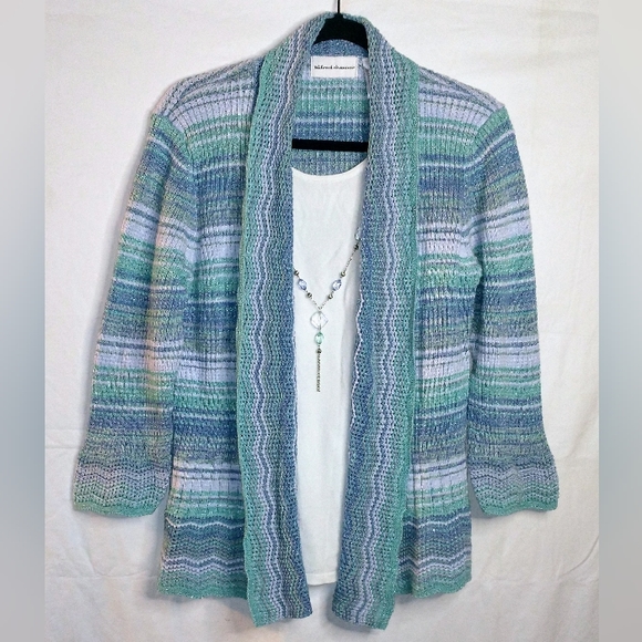Alfred Dunner M Multi Color Knit Cardigan Sweater - Picture 2 of 7